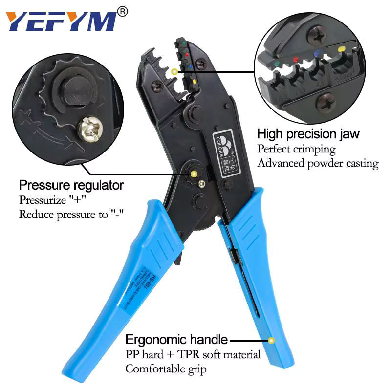 YEFYM Multifunktionale Crimpzange HS-40J aus Kohlenstoffstahl für Kappe und Koaxialkabelklemmen, Länge: 23 cm - Bild 4