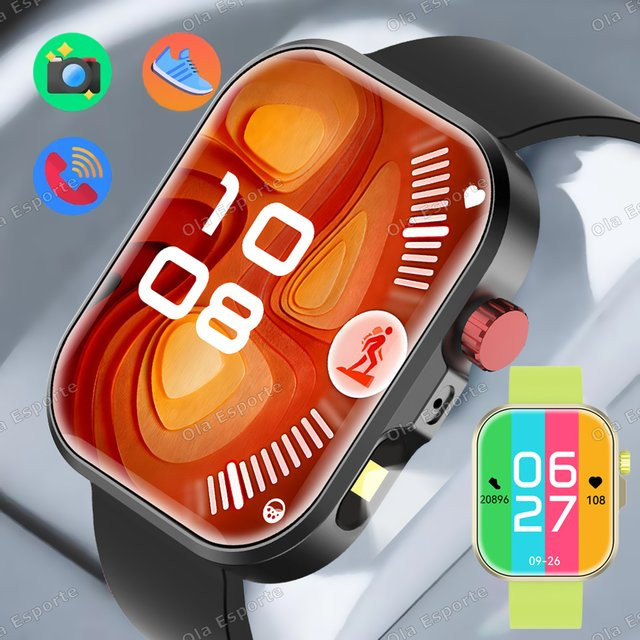 Ola Esporte Smartwatch, 2,01 Zoll, Schwarz, Silikon, Unisex - Bild 1