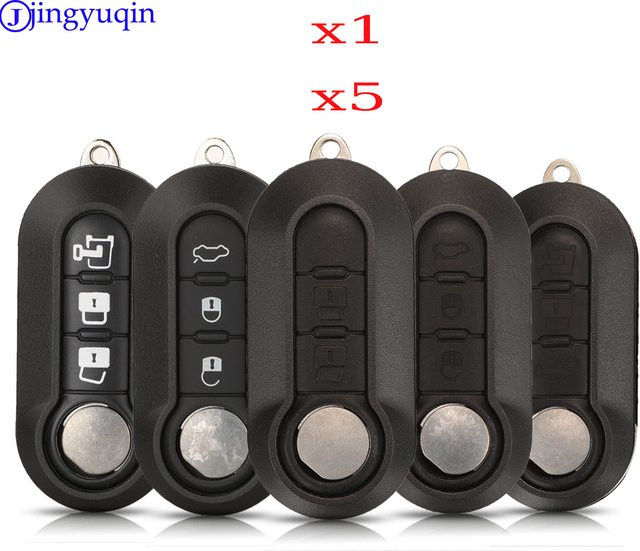 Jingyuqin Remote Key Case Shell für Fiat 500 Panda Punto Bravo Doblo Peugeot Boxer Citroen Relay Fiat Ducato Lancia Musa in Schwarz - Bild 1