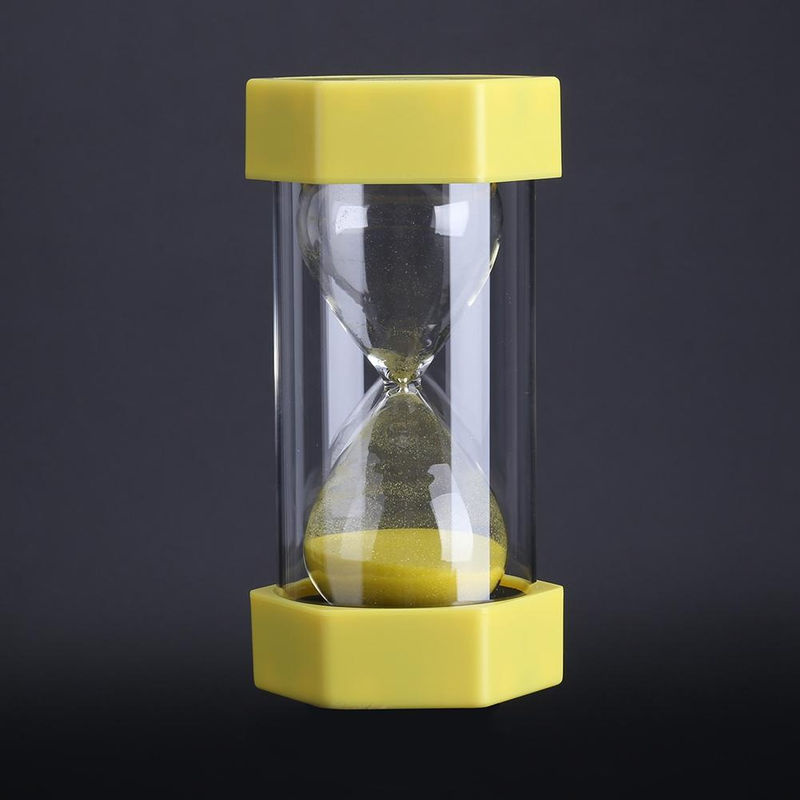 Bunte Sanduhr aus Glas von Tooarts mit Timer für 3, 10, 20, 30 oder 60 Minuten, hexagonale Dekoration für dein Zuhause oder Büro in Gelb, Grün, Orange, Rot oder Blau - Bild 3