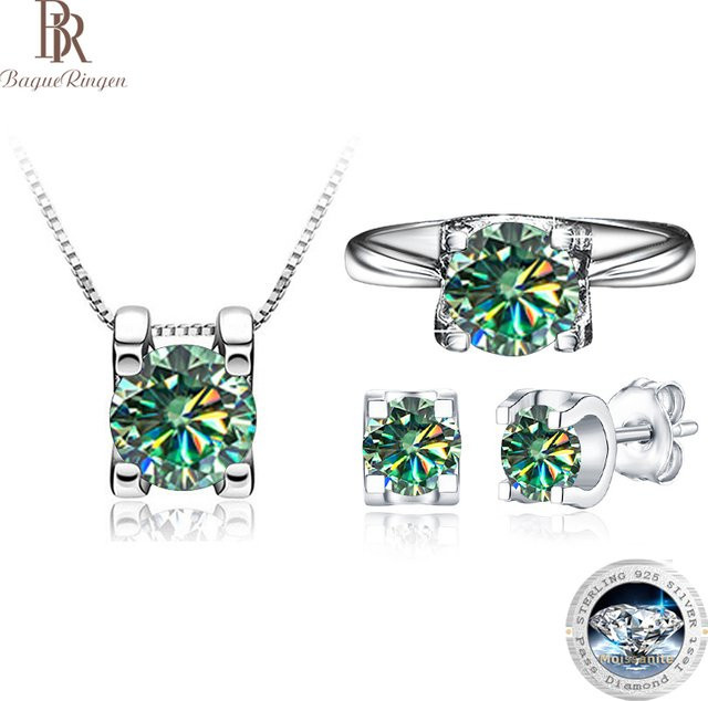 BIJOX STORY Schmuck-Set, 925 Silber, Moissanit, Kristall, Unisex - Bild 1
