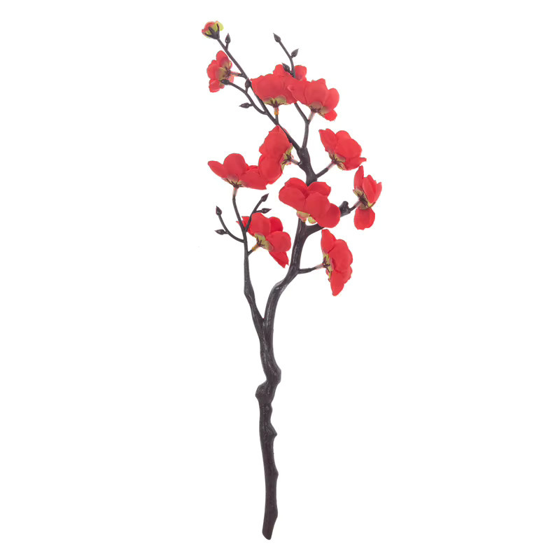Künstliche Pflaumenblüten und Pfirsichzweige aus Seide in Rot für Dekorationen und Hochzeiten - Bild 2