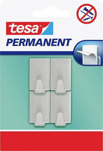 tesa Permanent Haken Rechteckig aus Metall in Silber - Bild 1