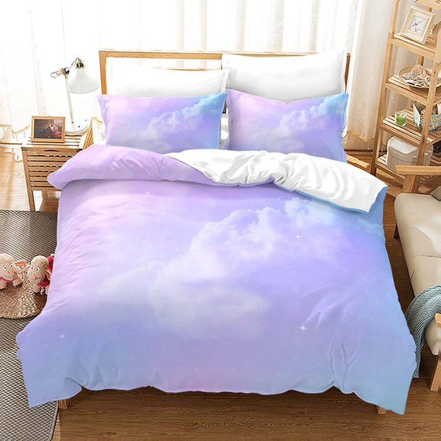 Bettwäsche Set Regenbogen Wolke von Your Warm Home mit Bettbezug und Kissenbezug in Bunt, Material Mikrofaser, Breite: 140 cm, Höhe: 210 cm - Bild 1