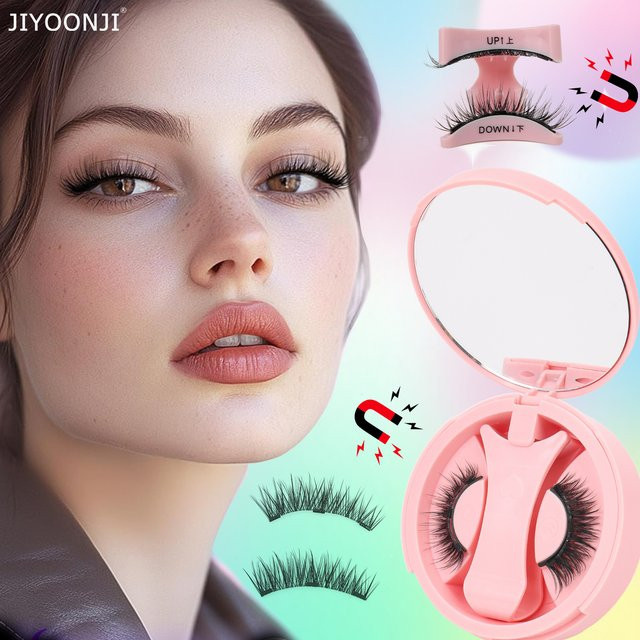 JIYOONJI Magnetische künstliche Wimpern, 1 Paar, Unisex, Natürlich - Bild 1
