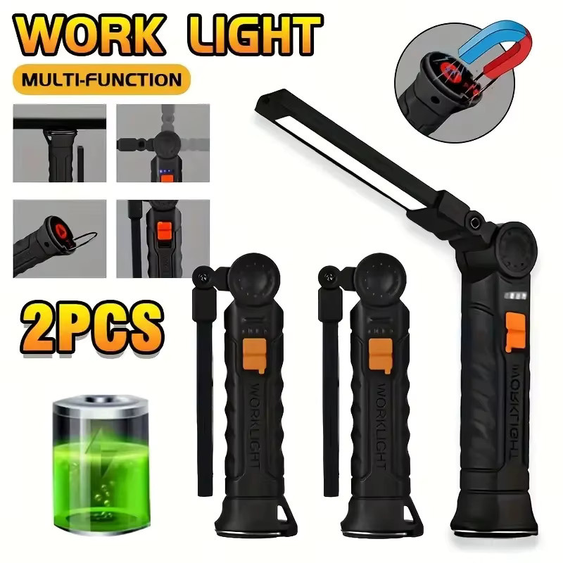 Heinast USB wiederaufladbare LED Camping-Taschenlampe in Schwarz mit Magnet, Haken und 4 Beleuchtungsmodi - Bild 6