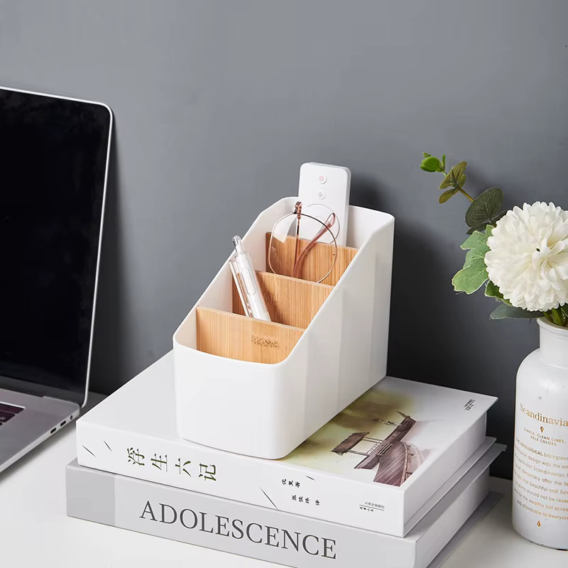 Mehrzweck Desktop-Fernbedienungsorganizer aus Kunststoff in Weiß für Wohnzimmer, Schlafzimmer und Büro - Bild 4