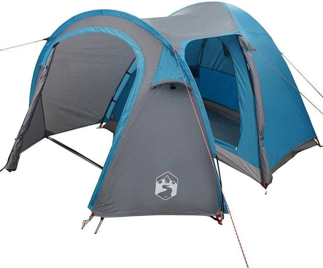 vidaXL Kuppelzelt mit Dach in Blau, B/T/H: 384 x 254 x 170 cm - Bild 1