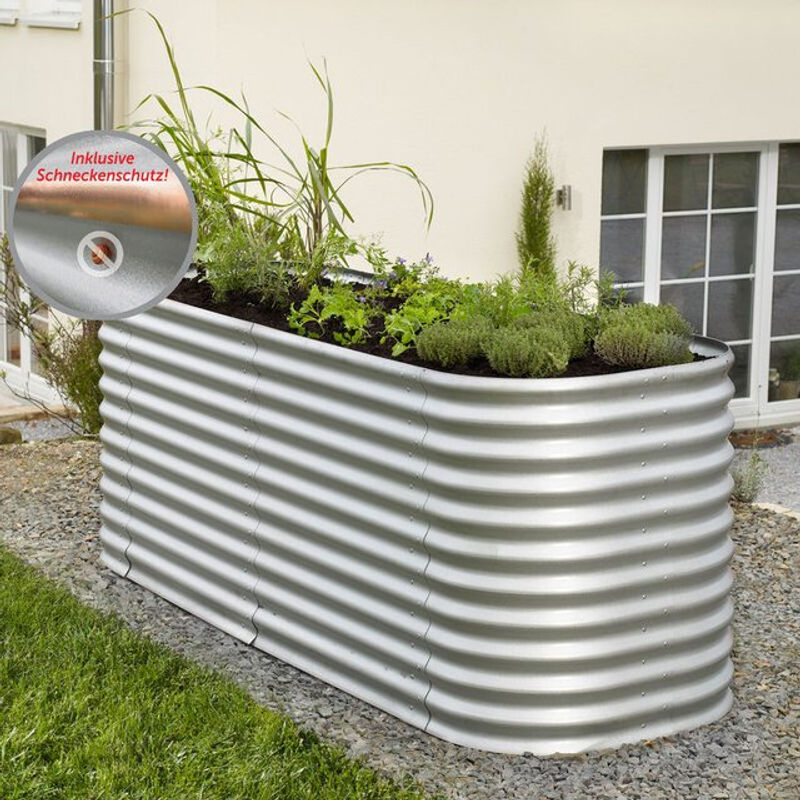 Vitavia Hochbeet Vita BASIC M aus Aluminium in Silber, L x B x H: 242 x 82 x 63 cm - Bild 2