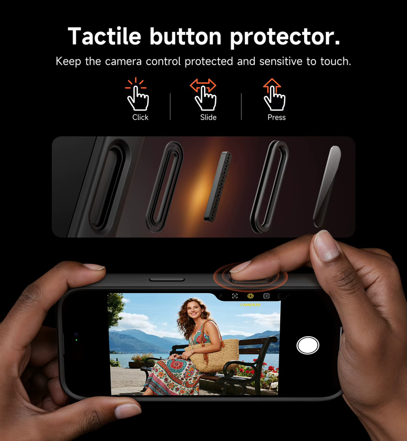 SURITCH Schutzhülle für iPhone Air 2025 mit Kamera-Slide-Abdeckung, verstellbarem Ständer und MagSafe-Kompatibilität, stoßfest, in Schwarz oder Lila - Bild 4