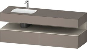 Duravit Einbauwaschtisch-Möbel-Set Qatego in Grau, B/T/H: 160 x 50 x 60 cm - Bild 1