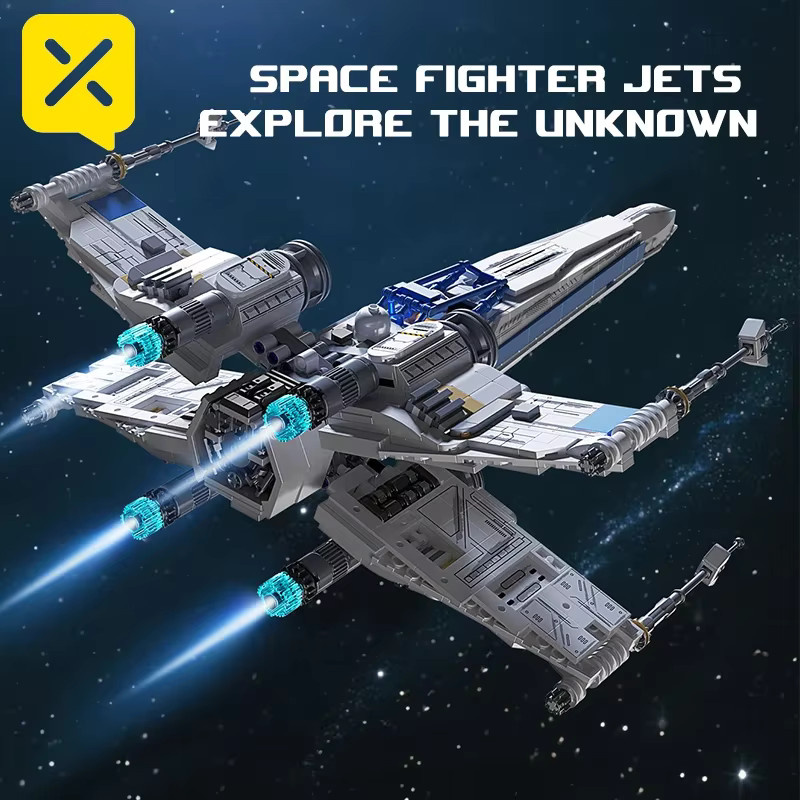 TOYLINX Star Wars X-Wing Space Fighter, Bausteine Set, mit LED-Lichtsteine - Bild 3