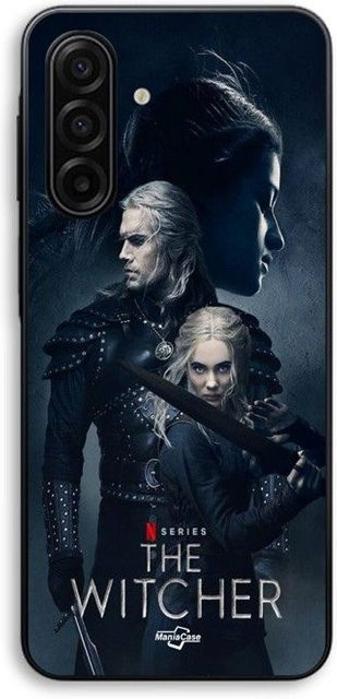 Samsung Galaxy A56 Hülle The Witcher Geralt Yennefer Ciri Schwert Maniacase Schwarz - Bild 1