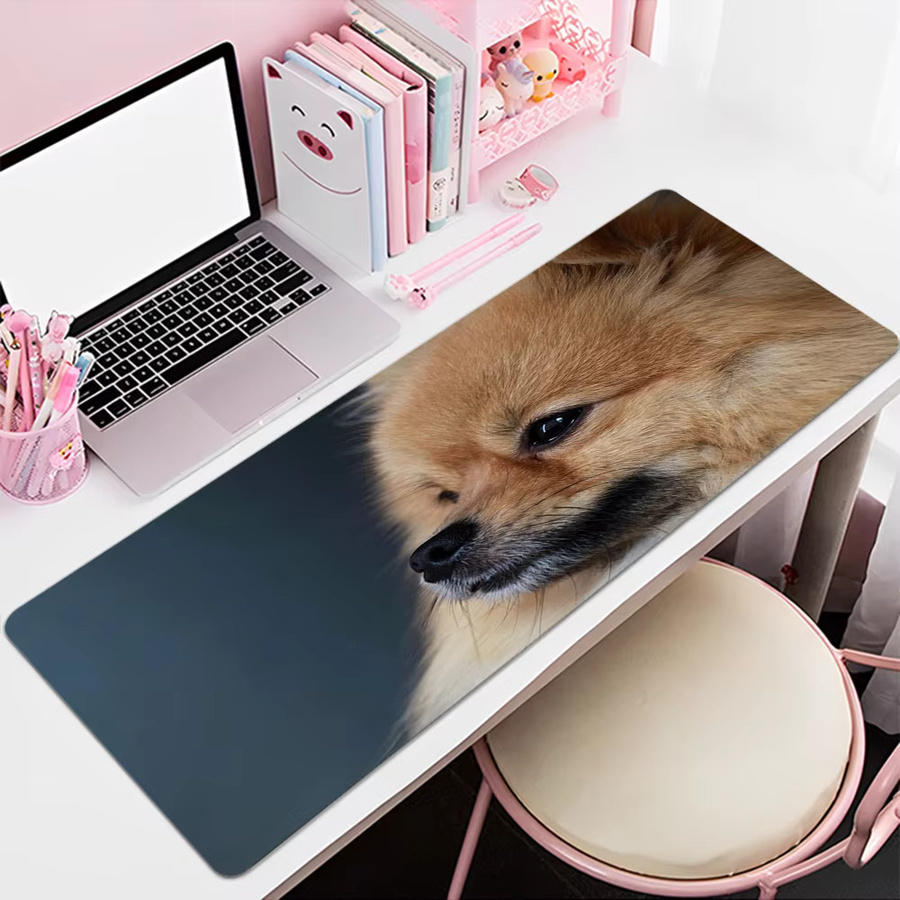 Großes XXL Gaming Mousepad mit süßem Pomeranian Hund Motiv für Gamer und Studenten, Mehrfarbig - Bild 4