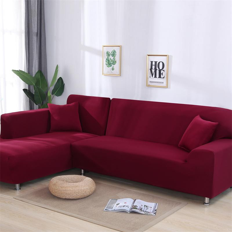 Housmife Ecksofa-Bezug für 3-Sitzer, elastischer Chaiselongue-Schonbezug in einfarbigem Design, Breite: 190-230 cm - Bild 3
