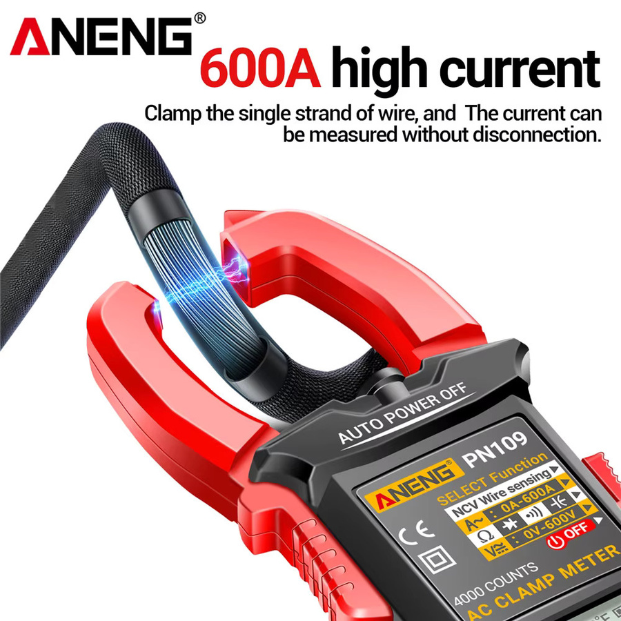 ANENG PN109 Digitales Zangenmessgerät Multimeter mit 600A Hochstrommessung und berührungsloser NCV-Induktionsmessung - Bild 4