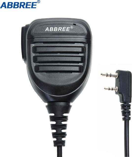 ABBREE Walkie Talkie Lautsprecher Mikrofon Wasserdicht PTT Mic in Schwarz für UV-5R UV-16 UV-13 UV-21 UV17 QuanSheng UV-K5 UV-K6 - Bild 1