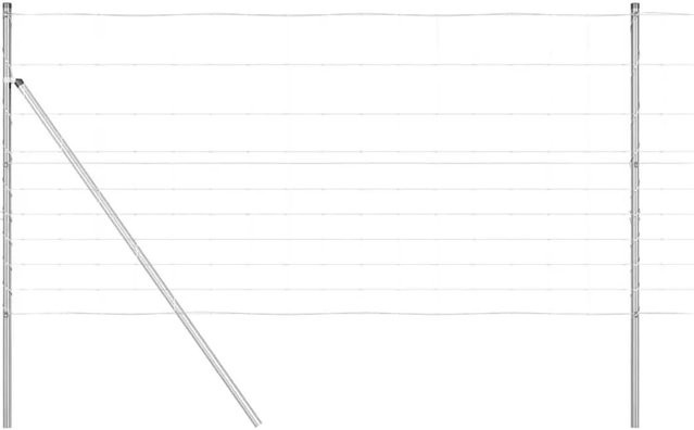 vidaXL Zaunpfosten aus Stahl, rechteckig, silber, Höhe: 1,2 m, Breite: 2,5 cm - Bild 1