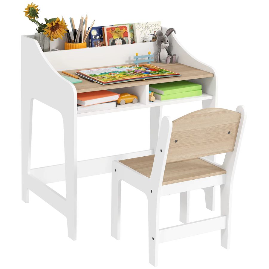 AIYAPLAY Kinderschreibtisch Set mit Schreibtisch, Stuhl und 5 Fächern - Bild 2