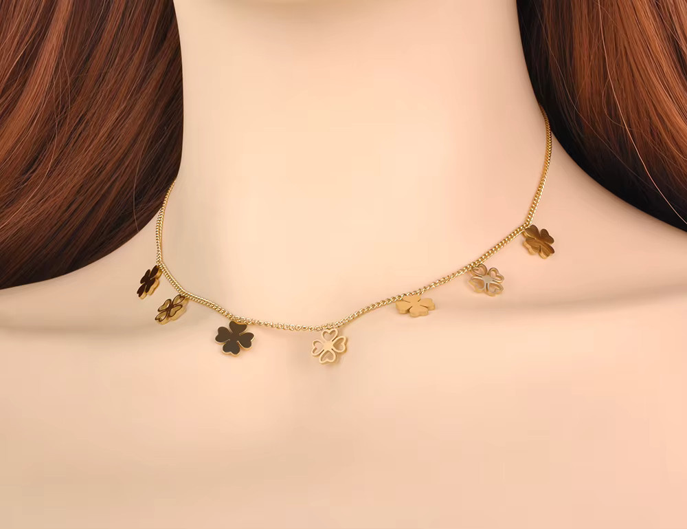 Aenine Bohemia Choker Halskette, Edelstahl, Gold, Damen - Bild 2