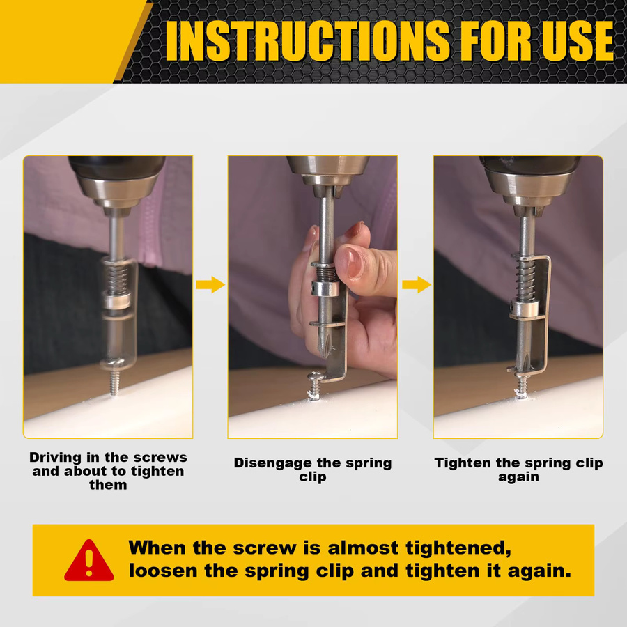 Rafford Federbelasteter Bit-Halter in Silber für Einhandbetrieb und Anti-Drop-Funktion - Bild 5