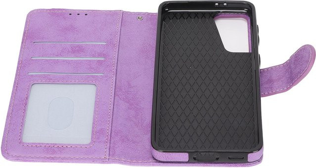 Magnetische Brieftaschen-Handyhülle aus PU-Leder für Samsung Galaxy S21, abnehmbar, violett - Bild 1