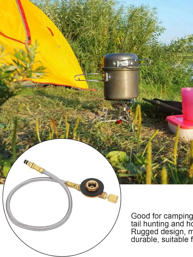 Pandatour Campingkocher Ersatzventilschlauch als Adapterverlängerung vom Gastank zum Regler - Bild 3