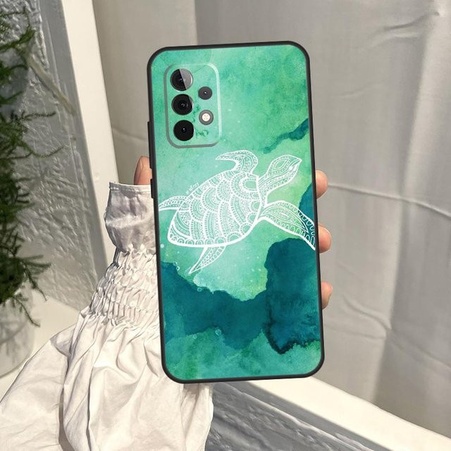 Samsung Galaxy Handyhülle mit süßem Cartoon-Schildkröten-Design in Grün für verschiedene Samsung Galaxy Modelle wie A35 A55 A15 A34 A54 A14 A56 A52 A53 A16 A26 A36 A32 A12 A33 A13 A17 - Bild 1
