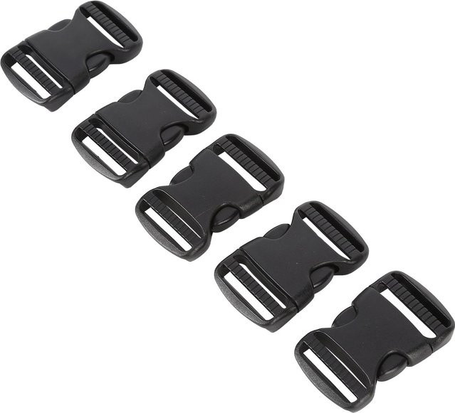OutsideWorld 5er Set Quick Release Schnallen aus Kunststoff, doppelt verstellbare Gurt-Schnallen Ersatz für Rucksacks, Schwarz, Breite: 32 mm - Bild 1