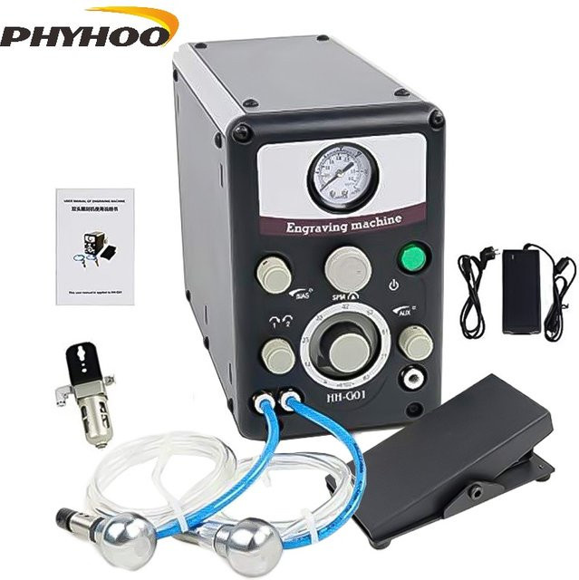 PHYHOO Graver Max G8 Pneumatische Graviermaschine für Schmuckherstellung in Schwarz - Bild 1
