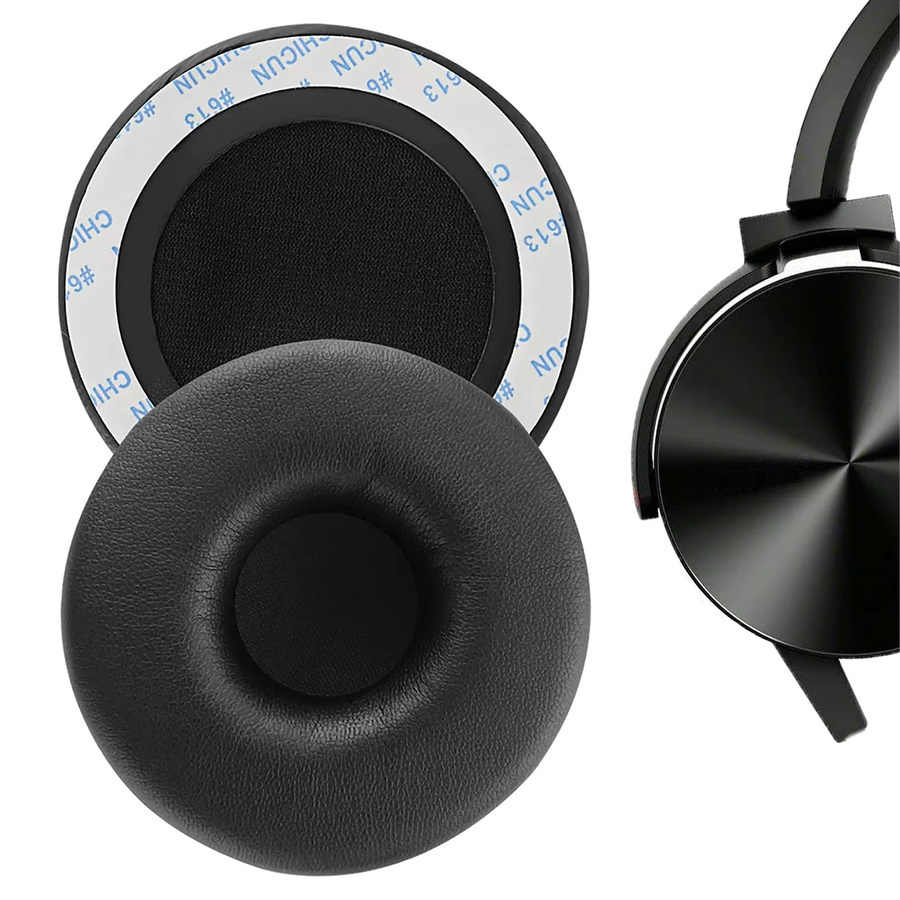 Sony Ersatz-Ohrpolster aus Proteinhaut und Memory-Schaum in Schwarz für MDR-XB550AP, MDR-XB450AP, MDR-XB650BT und MDR-XB450 Kopfhörer - Bild 3