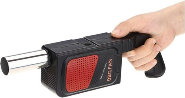 Tragbares elektrisches Grill-Luftgebläse in Schwarz für Camping und Outdoor-Grillen - Bild 1
