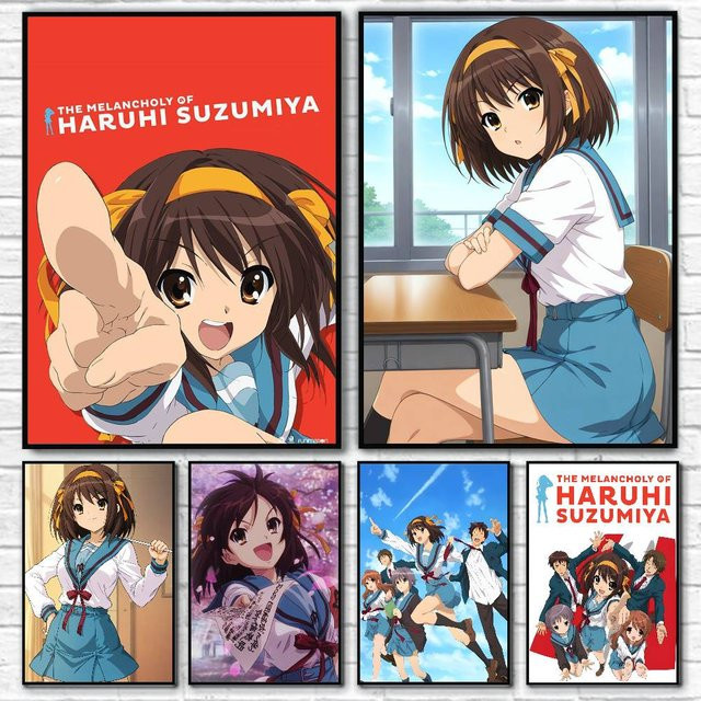 The Melancholy Of Haruhi Suzumiya Anime Poster Aufkleber, wasserfester Wandkunstdruck in Multicolour für deine Wohnzimmer und Schlafzimmer Dekoration - Bild 1