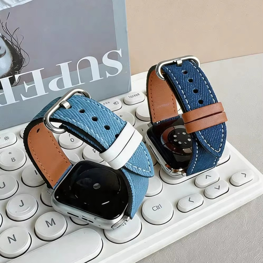 CORUCIA Uhrenarmband Denim Canvas, Vintage, Textil/NATO, für Apple Watch - Bild 3