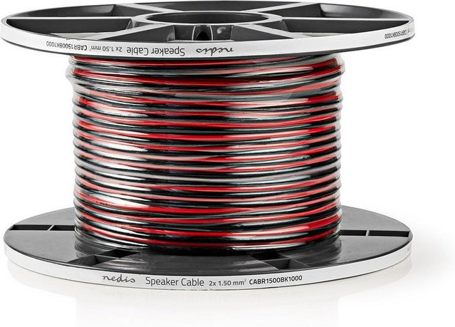 Nedis Lautsprecherkabel Schwarz 2x 1,5mm² 100m - Bild 1