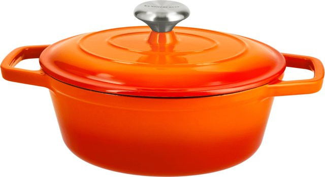 SILVERCREST Premium Gusseisenbräter emailliert, Orange, Durchmesser: 24 cm - Bild 1