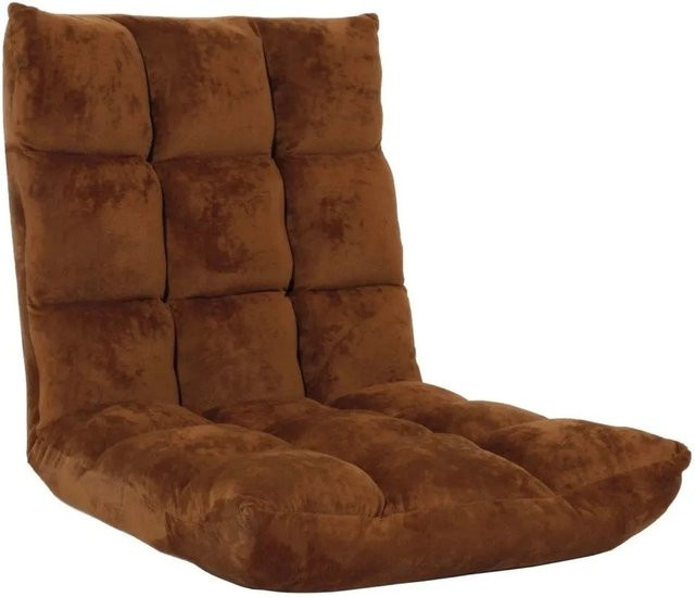 MCW Bodensessel MCW-N43 Relaxsessel aus Samt in Dunkelbraun mit 6 Relaxpositionen und Metallgestell - Bild 2