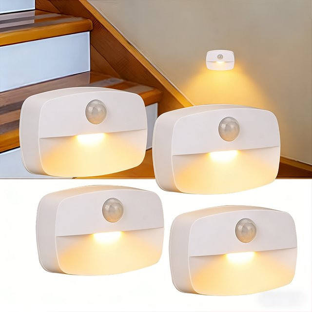 KDULIT LED-Nachtlicht mit Bewegungssensor, kabellose Schranklampe in Weiß für Schlafzimmer, Schrank und Treppen, batteriebetrieben - Bild 1