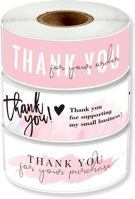 120 Stück Danke für deine Bestellung Aufkleber in Pink, Durchmesser: 7,6 cm, Siegeletiketten für Geschenkverpackungen und kleine Unternehmen - Bild 1