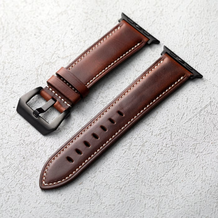 Raystray Uhrenarmband Leder, Brown, Herren - Bild 2