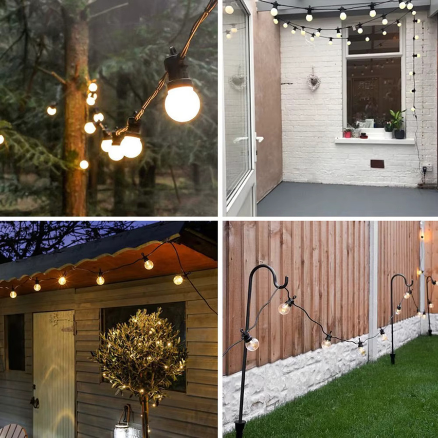 KIKIELF LED-Lichterkette Globus G50 mit warmweißen Leuchtmitteln, wasserdichte Lichtergirlande für Garten, Terrasse und Außenbereiche - Bild 3