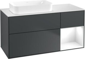 V&B Waschtischunterschrank Finion mit Wandbeleuchtung, Farbe: Weiß lackiert, B/T/H: 120 x 60 x 60 cm - Bild 1
