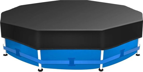 Sekey Poolabdeckung rund aus Polyester in Blau und Schwarz mit Durchmesser: 457 cm
