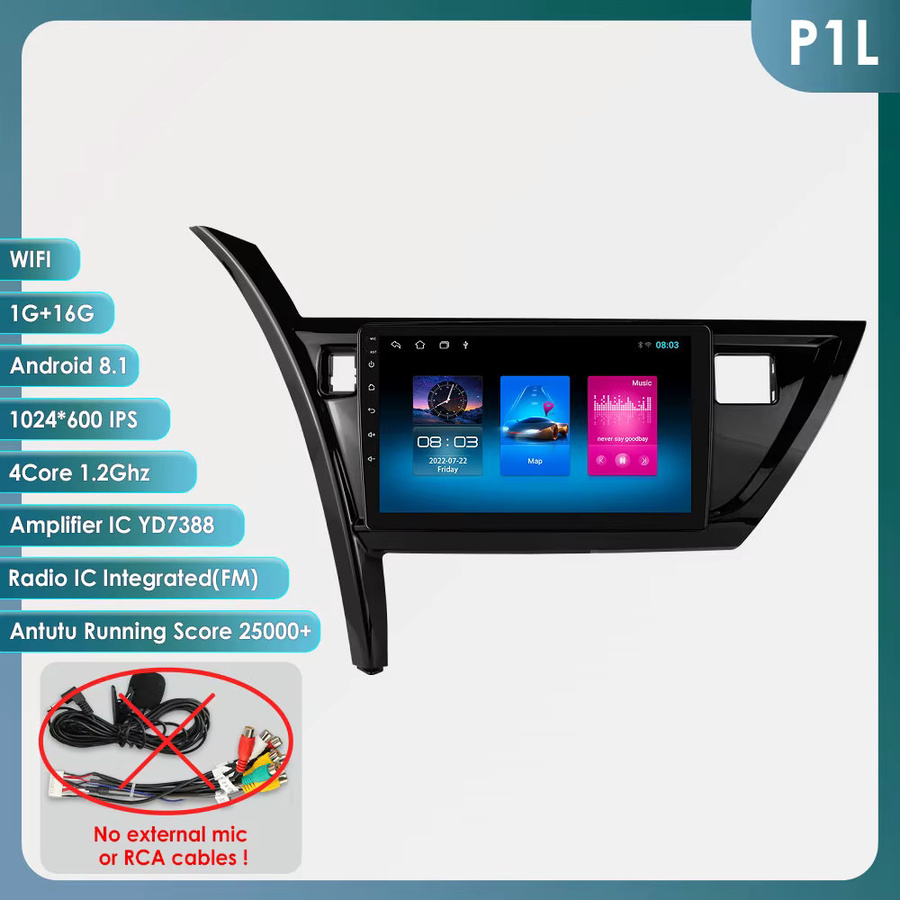 OSSURET 6115 Android Auto Radio Player für Toyota Auris und Corolla 2013-2016 mit Carplay, GPS und 360CAM, Schwarz, 2DIN - Bild 6