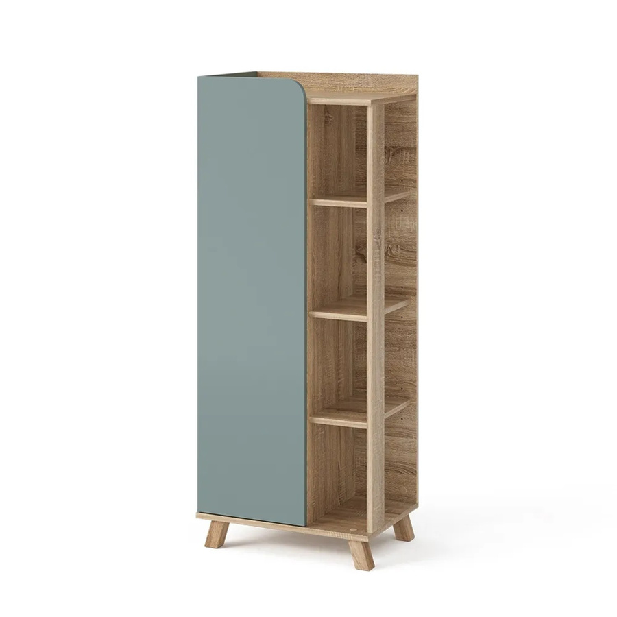Vicco Midischrank Karen Badezimmerschrank mit Tür und offenen Fächern Sonoma Mintgrün Blau-Grau B/T/H: 50 x 26,43 x 128 cm - Bild 3