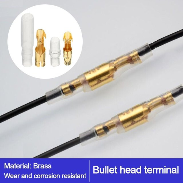 50 Stück Goldmessing Kabelstecker und Isolierhülsen 4,0mm in Gold und Lila für dein Auto - Bild 1