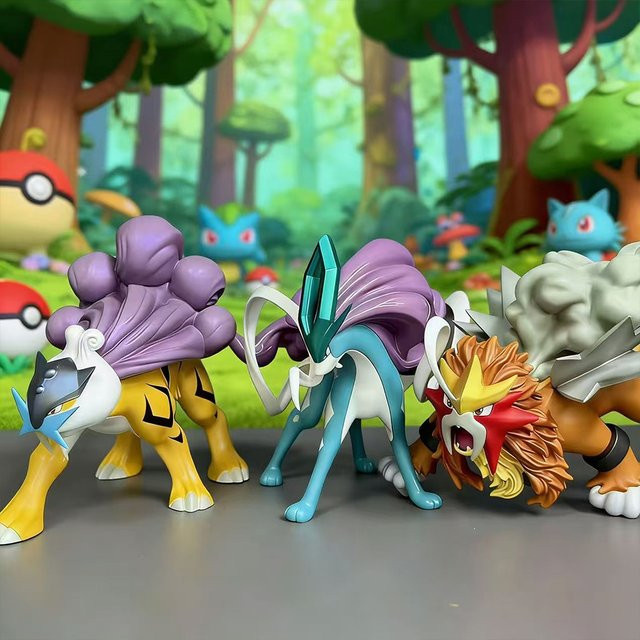 Bandai Pokémon Suicune Entei Raikou, Actionfiguren, Kunststoff, Bunt / Mehrfarbig - Bild 1