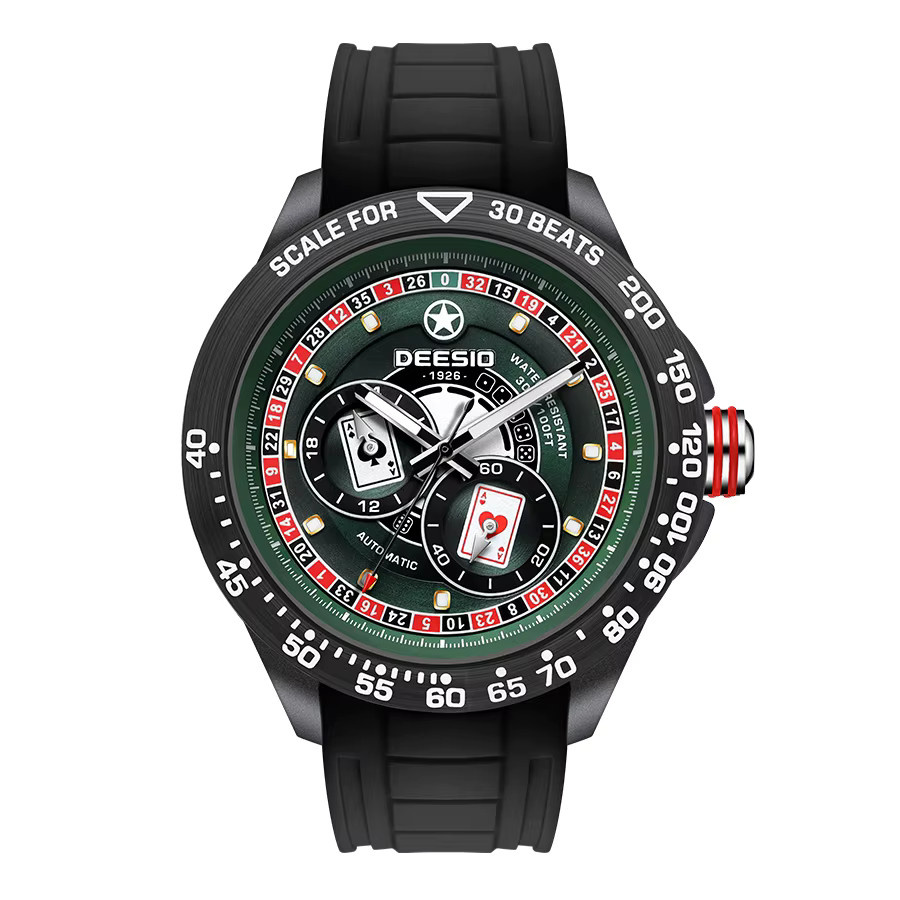 Deesio Armbanduhr, Automatik, Silikonband, Schwarz, Herren - Bild 5