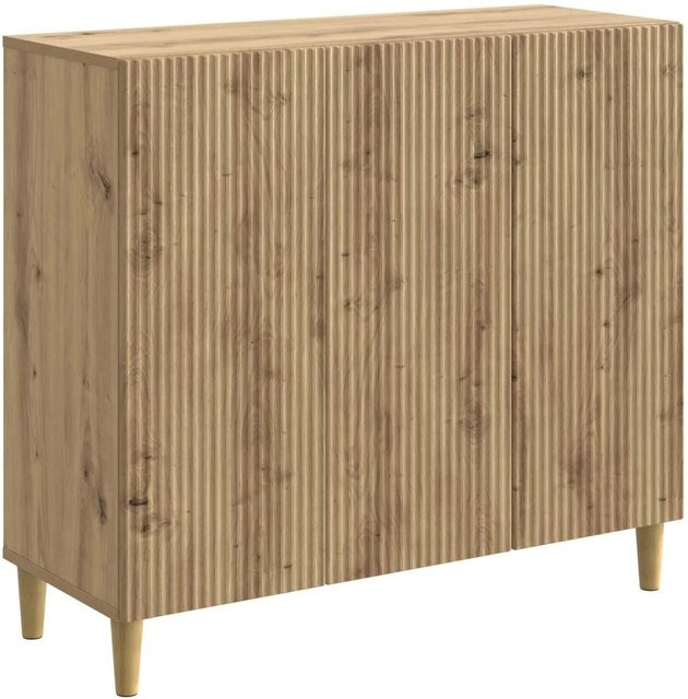 vidaXL Sideboard Artisan-Eiche in Braun aus Holzwerkstoff, B/T/H: 89 x 34,5 x 80 cm - Bild 1