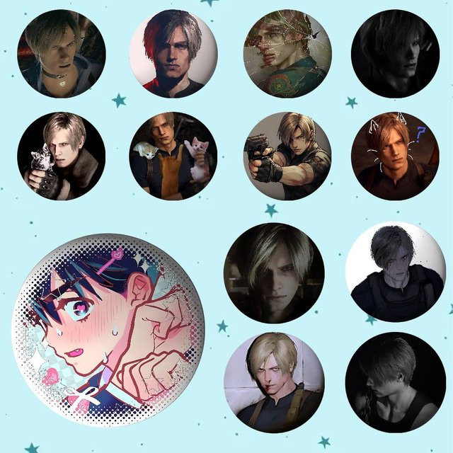 Brosche L-Leon Kennedy Abzeichen, Weißblech, Metall - Bild 1